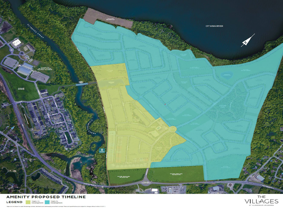 When will the bridge connecting Clarence Crossing and The Villages be constructed?